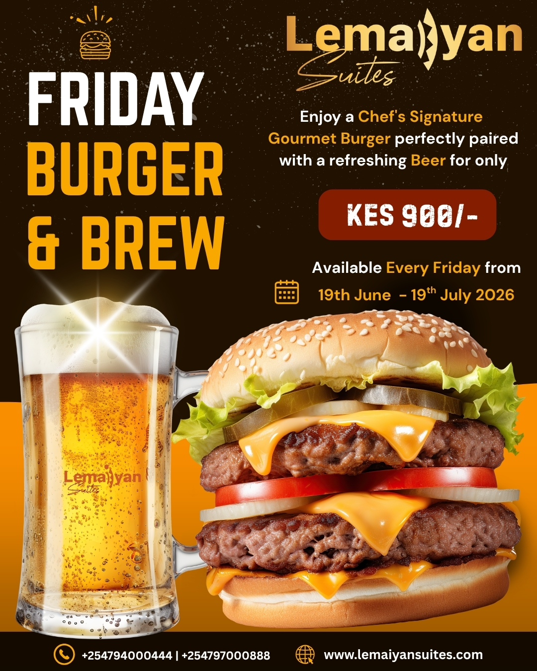 Friday Burger & Brew — weekly poster